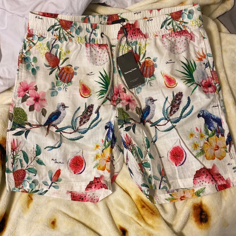 Barney cools poolside linen shorts